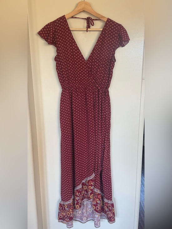 Band of Gypsies Dresses & Skirts - Boho Red Floral Long Dress Size Small Cottagecore  Romantic  Band Of Gypsies